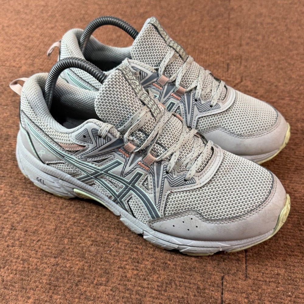 Asics Gel-Venture 8 Grey Mint Green Trail Running Shoes 1012B231 Womens 9.5 Wide